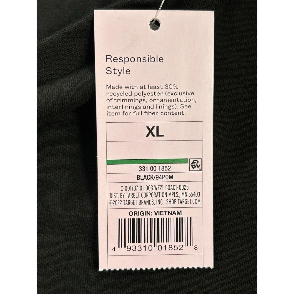 Wild Fable Black Cropped Fitted T-shirt Women's XL Basic‎ Classic